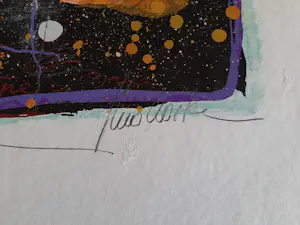 Theo Koster - Zeefdruk en collage, 3 kopen? Bied vanaf 35!