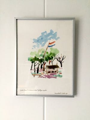 Theo van der Horst - Aquarel, Ingelijst kopen? Bied vanaf 40!
