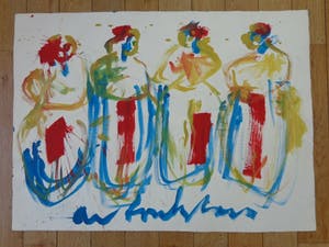 Anton Heyboer - VIER VROUWEN / ORIGINEEL WERK / 78x107cm / SIG kopen? Bied vanaf 145!