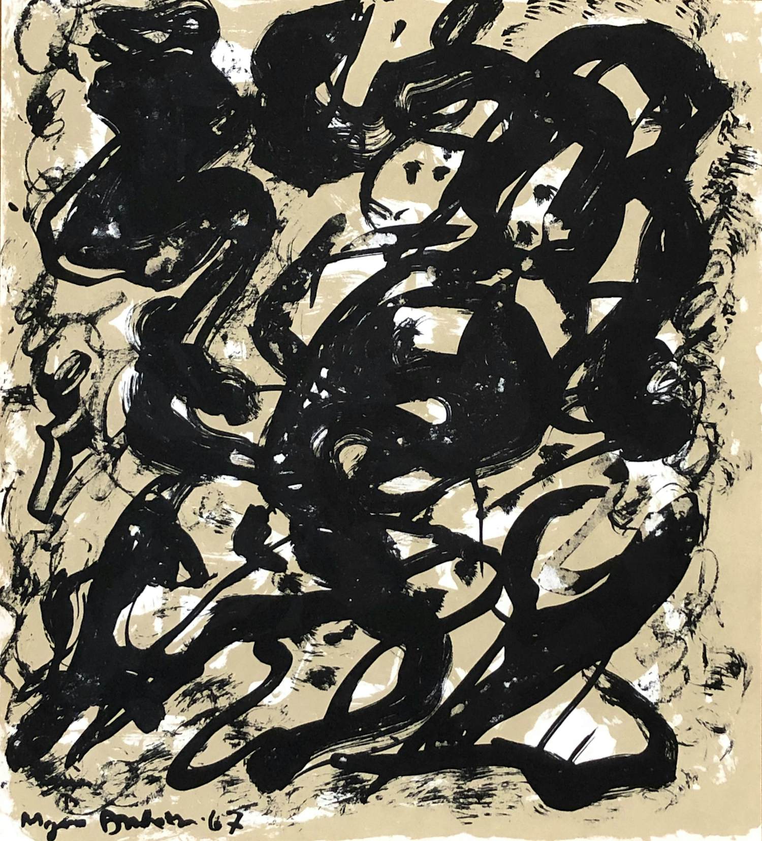 Mogens Andersen - Abstracte compositie 1967 verkocht voor € 20!
