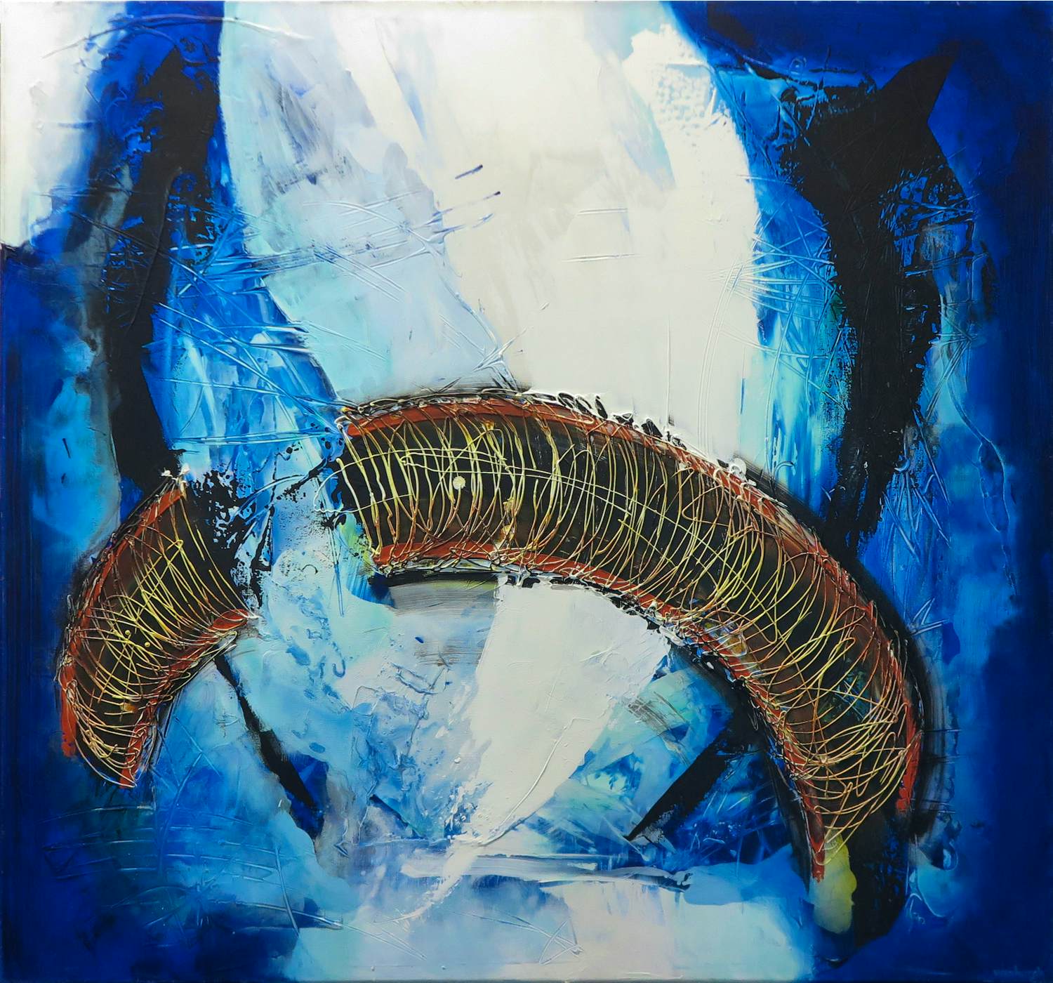 Hans Vanhorck - Olieverf op doek, Blue mood (groot) verkocht voor € 100!