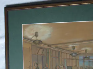 Dirk Harting - Ingelijste pasteltekening , Op kantoor – 1954 - Lijst, 50 x 64 cm kopen? Bied vanaf 100!