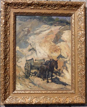 Hendrik Willebrord Jansen - ( 1855-1908 ) paard en wagen in de duinen kopen? Bied vanaf 350!