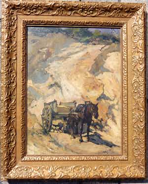 Hendrik Willebrord Jansen - ( 1855-1908 ) paard en wagen in de duinen verkocht voor € 350!
