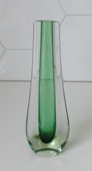 Flavio Poli - Groene Sommerso Teardrop vaas - uitvoering Seguso Vetri kopen? Bied vanaf 70!