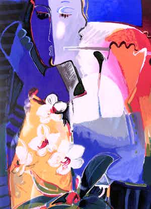 Ali Golkar - Gekleurde dame expressionistisch verkocht voor € 65!