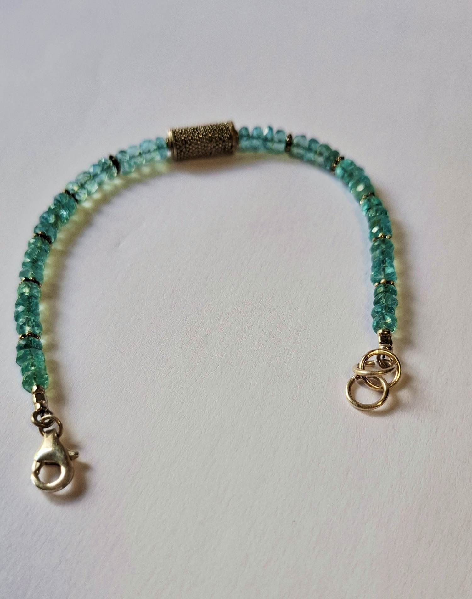 Nieuw Sterling zilveren armband gezet met ronde facetgeslepen Aquamarijn verkocht voor € 55!