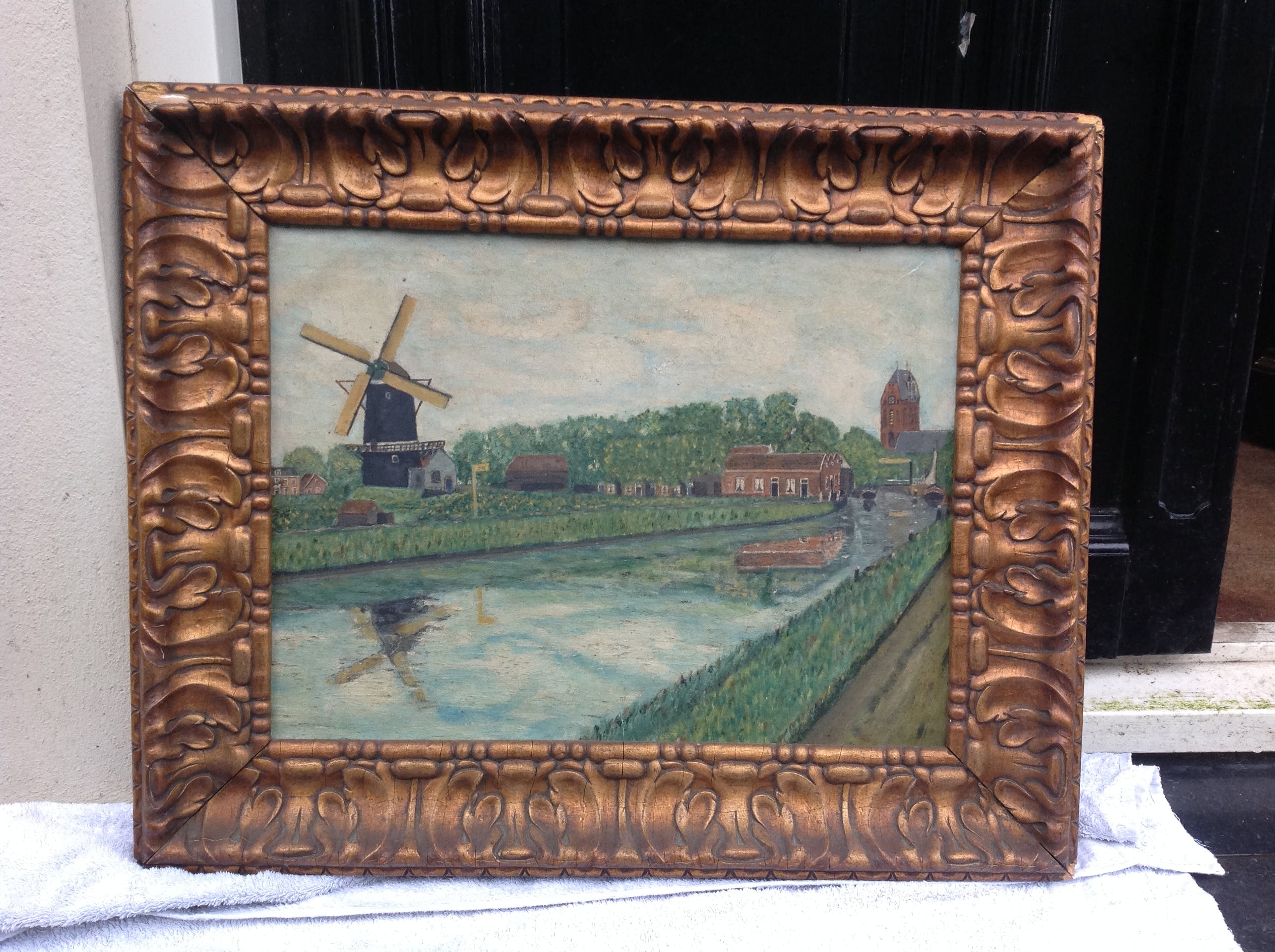 Niet of onleesbaar gesigneerd - Gezicht op Oudewater, C821 kopen? Bied vanaf 1!