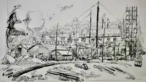 Buy Wim Motz - Tekening "Bouw Overschie"? Bid from 29!