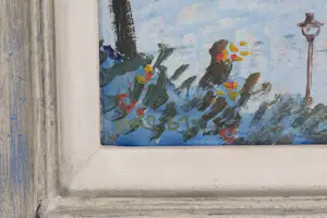 Harm Kamerlingh Onnes - Ingelijste olieverf: Gezicht op de Golden Gate Bridge te San Francisco - 1967 kopen? Bied vanaf 1500!