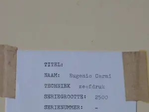 Eugenio Carmi - Compositie met rode cirkel - Zeefdruk kopen? Bied vanaf 40!