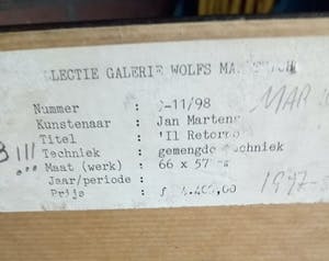 Jan Martens - Il Retorno -gemengde techniek / 1989 kopen? Bied vanaf 1!