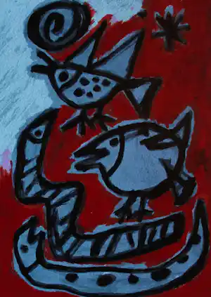 AcheterCorneille - Litho: Oiseaux et serpents- 1994? Enchérissez de 225!