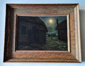 Hendrikus IJkelenstam - Sfeervol impressionistisch geschilderd olieverf "maan-nacht" - gesigneerd kopen? Bied vanaf 168!