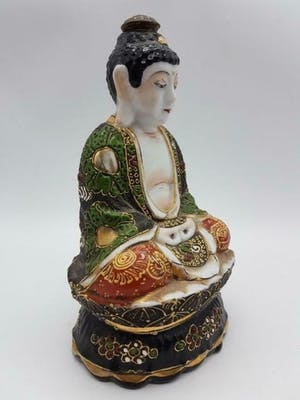 Niet of onleesbaar gesigneerd - Vintage Satsuma beeld van een Boeddha 20,2 cm kopen? Bied vanaf 1!