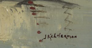 Jan Kelderman - Olieverf op doek, Stadsgezicht Amsterdam - Ingelijst kopen? Bied vanaf 1!