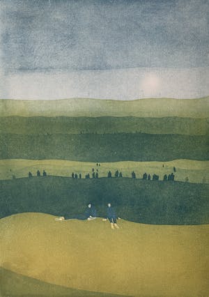 Koosje Wagenaar - kleurenets | 'Another sunday' | 1972 kopen? Bied vanaf 50!