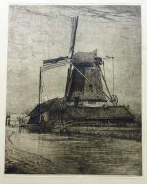 Jac. J. Koeman - Molen aan een vaart met platbodem verkocht voor € 20!