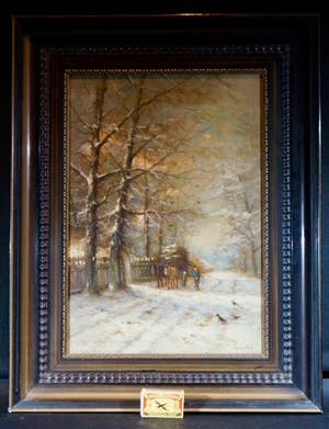 Niet of onleesbaar gesigneerd - winter landschap met boerenwagen kopen? Bied vanaf 1!