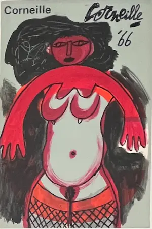 Corneille - Afrikaanse godin, gouache op papier, 1966 kopen? Bied vanaf 3000!