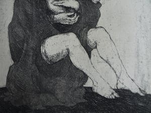 Theo Daamen - (1939-2021) : Ingelijste ets , Verwachting – 1970 – oplage 5 kopen? Bied vanaf 50!