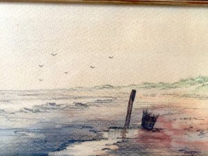 Niet of onleesbaar gesigneerd - Strandlandschap - Potloodtekening, Tekening kopen? Bied vanaf 10!