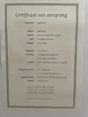 Jeroen Henneman - Koningin Beatrix kopen? Bied vanaf 500!