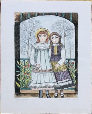 Niet of onleesbaar gesigneerd - Ets aquatint, Mijn poppen, gesigneerd kopen? Bied vanaf 1!