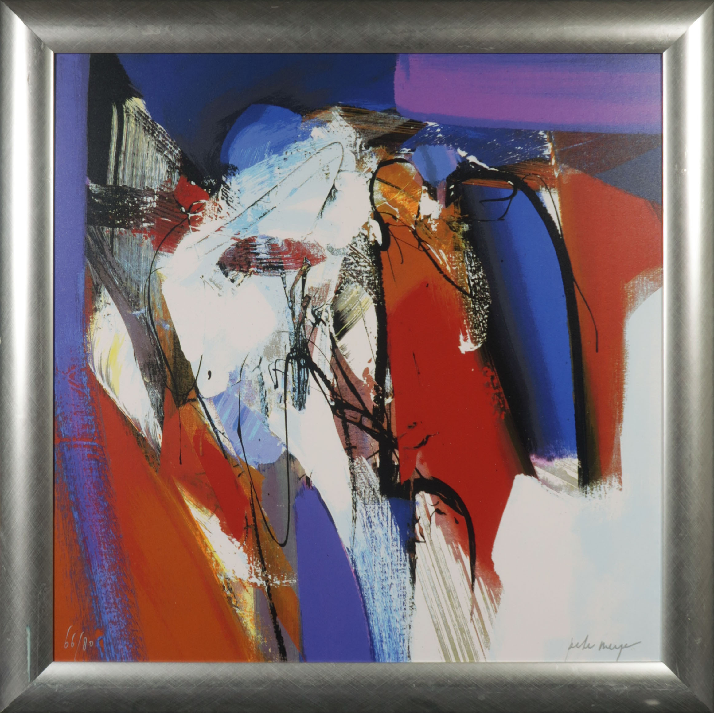 Peter Meijer - Zeefdruk op board, Zonder titel 4 - Ingelijst verkocht voor € 60!