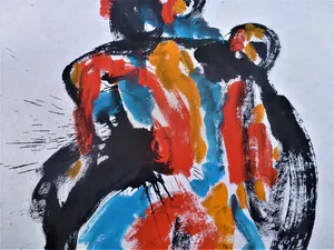 Anton Heyboer - Moeder en kind De oermoeder Mooie krachtige sierlijke schildering kopen? Bied vanaf 400!