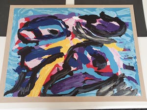 Karel Appel - 3 Faces into clouds. kopen? Bied vanaf 375!