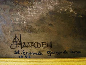 Isaac Naarden - GROOT Gesigneerd Olieverf "Frankrijk Isere Sainte-Enimie en Tarn" 1953 kopen? Bied vanaf 10!