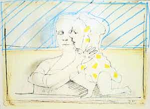 Co Westerik - Paar in landschap, zeefdruk (mooi ingelijst, groot) verkocht voor € 275!