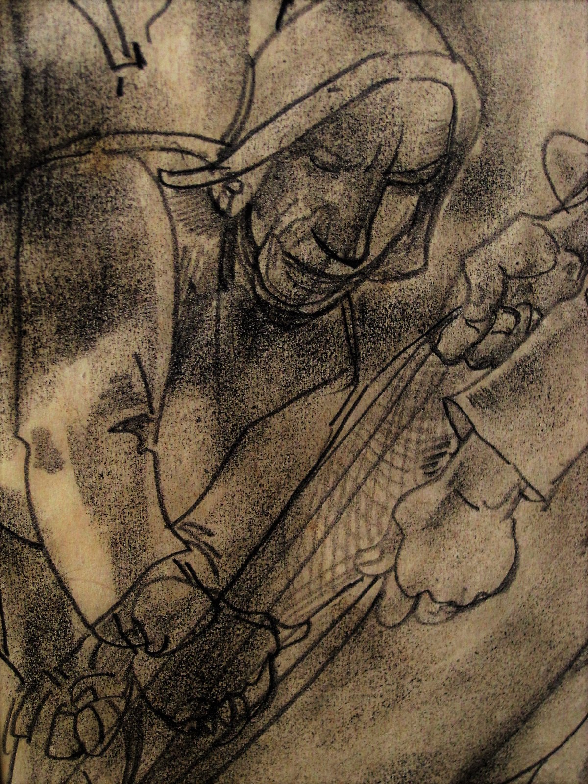 Willem van den Berg - ZELDZAAM! vroege houtskooltekening "Scheveningen -Vissers halen vangst binnen" kopen? Bied vanaf 1!