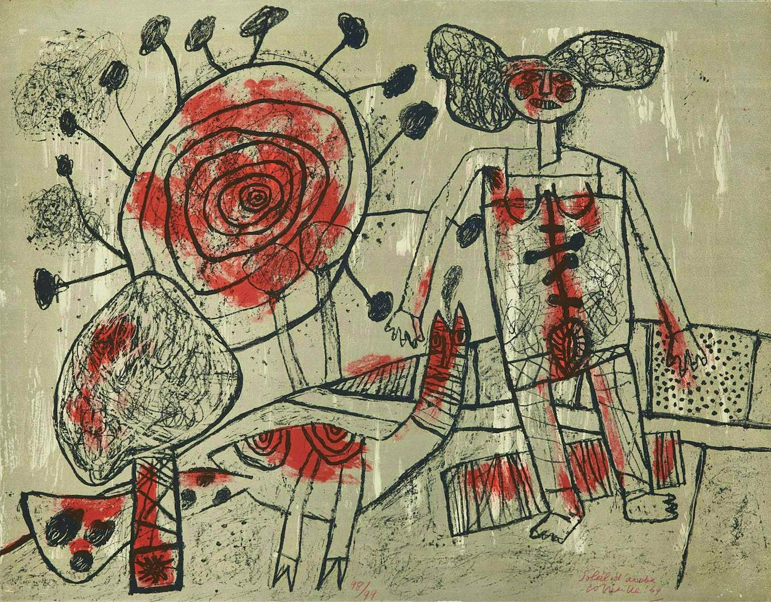 Corneille - 1969 - Soleil d'aube - Antieke Litho - Zeldzaam kopen? Bied vanaf 599!