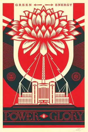 Shepard Fairey - Green Power verkocht voor € 25!