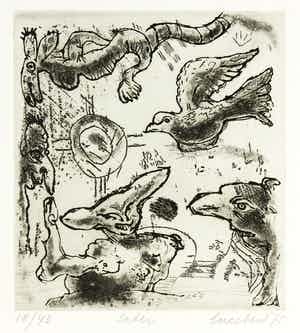 Lucebert - Ets, Sater verkocht voor € 100!