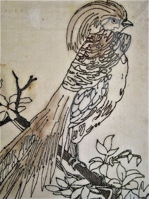 Jaap Gidding - UNIEK! 1920 Art Deco gedruppeld olieverf-reliëf "Vogel met Kuif" gesigneerd kopen? Bied vanaf 160!