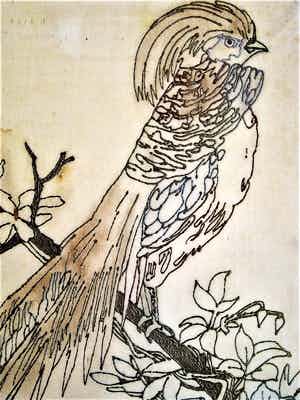 Jaap Gidding - UNIEK! 1920 Art Deco gedruppeld olieverf-reliëf "Vogel met Kuif" gesigneerd verkocht voor € 160!