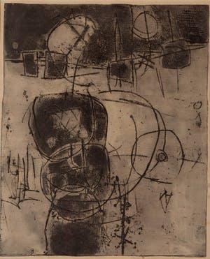 Cees Kortlang - Mens in de leegte - 1964 - ets op papier - BKR Amsterdam kopen? Bied vanaf 20!