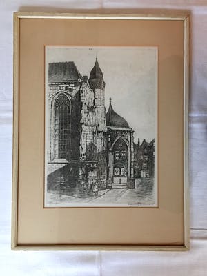 Marius Johannes Janssen - Nijmegen - Ets, Ingelijst kopen? Bied vanaf 40!