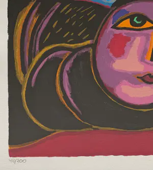 Corneille - handgesigneerde kleurenzeefdruk | 'Maanclown' | 1994 (FRAAI INGELIJST) kopen? Bied vanaf 350!