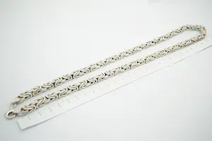 75 - Zeer zware (160gr) massief 1e gehalte zilveren koningscollier - 62cm lang kopen? Bied vanaf 240!