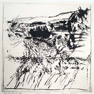 Frits van der Zander - Ets "Tuin in Sablet" verkocht voor € 35!