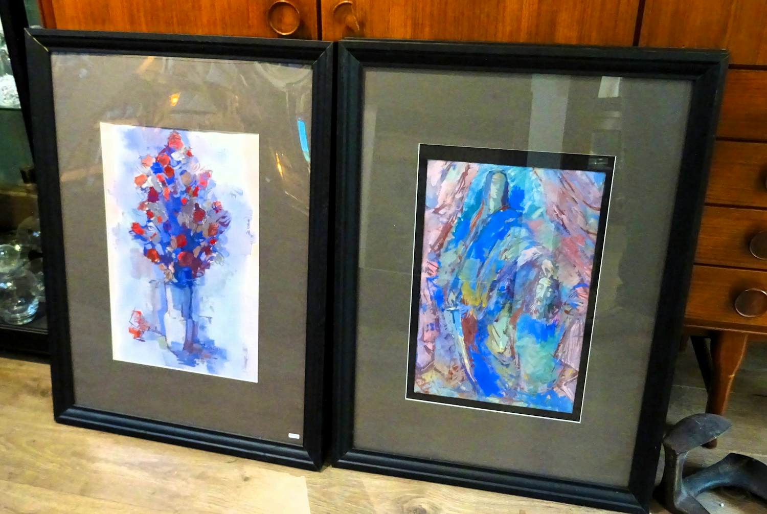 Joop Liesker - 2 x gouache, bloemstilleven en Johannes de Dooper kopen? Bied vanaf 50!
