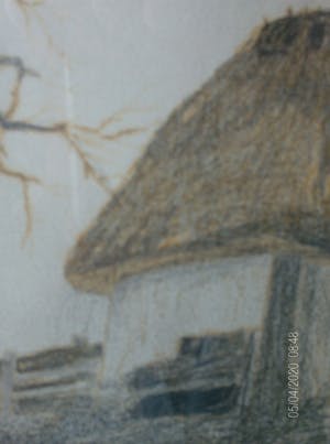 Dirk Baksteen - "Hoeve" pastel kleurpotlood origineel kopen? Bied vanaf 145!
