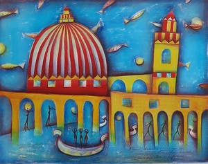 Marianne Aulman - Litho, Atlantis XIII, Ingelijst (Groot) kopen? Bied vanaf 1!