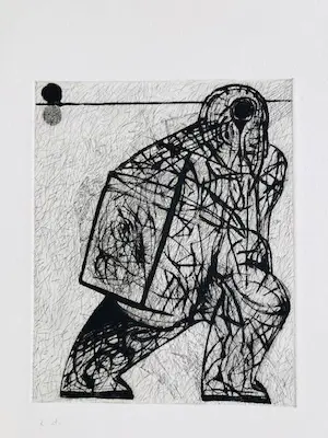 Kees Spermon - drieluik droge naald - as if were aliens kopen? Bied vanaf 55!