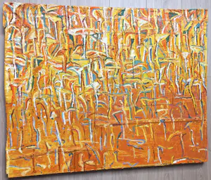 Theo Kuijpers - Australia, olieverf en collage op doek kopen? Bied vanaf 1000!