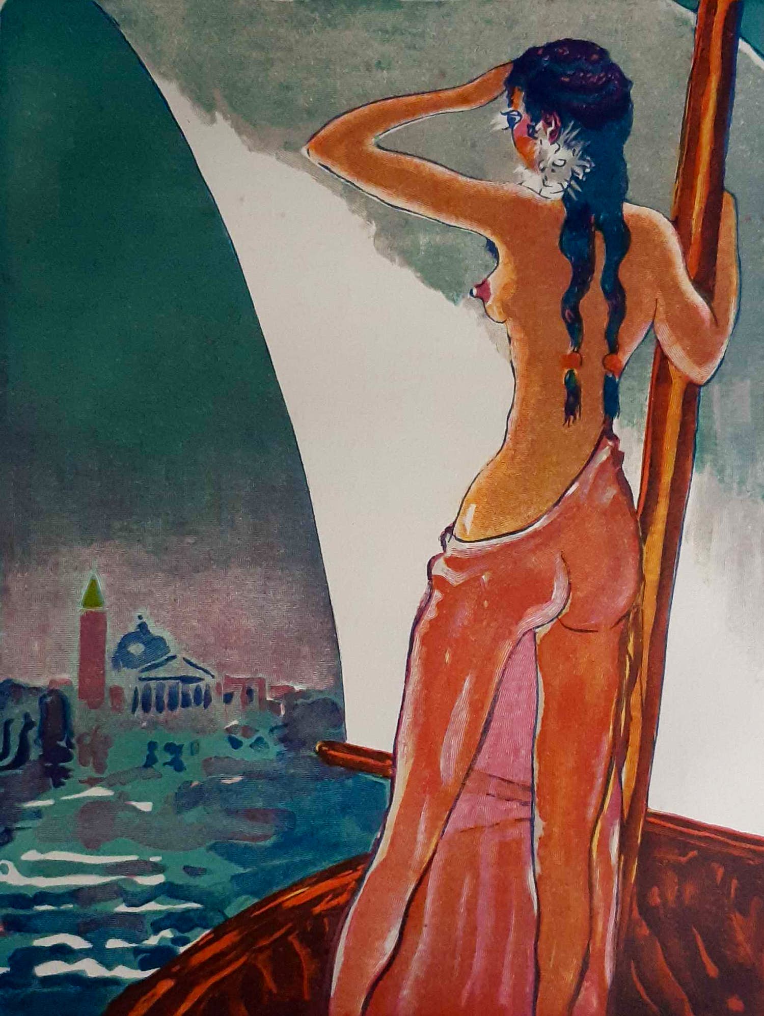 Kees van Dongen - houtgravure - Rose-Dans-Le-Calice Chez Le Roi Derbas verkocht voor € 50!